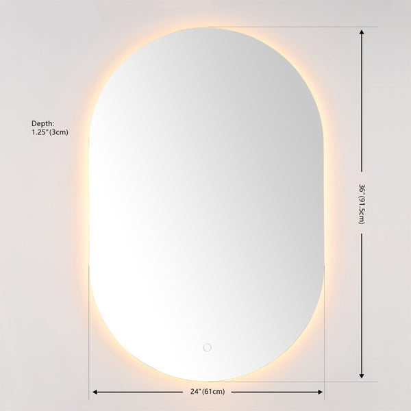 Safavieh JAX, 24-Inch White Aluminum LED Mirror - Modern, Energy-Efficient Lighting for Stylish Grooming Spaces LMR1007A