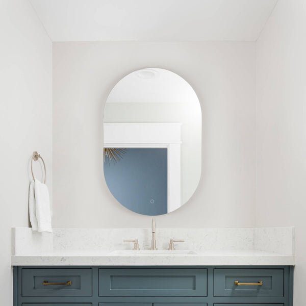 Safavieh JAX, 24-Inch White Aluminum LED Mirror - Modern, Energy-Efficient Lighting for Stylish Grooming Spaces LMR1007A