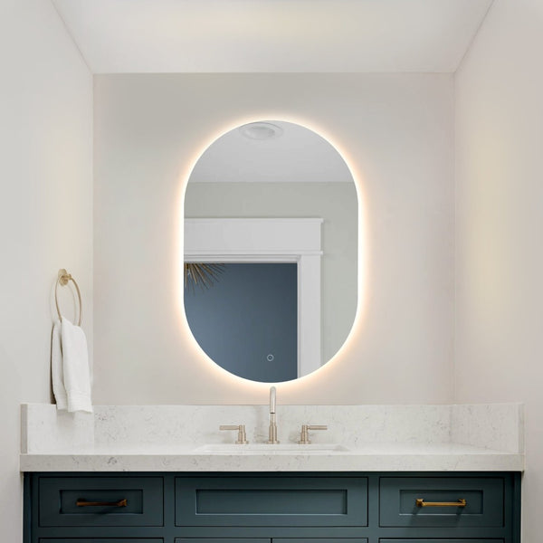 Safavieh JAX, 24-Inch White Aluminum LED Mirror - Modern, Energy-Efficient Lighting for Stylish Grooming Spaces LMR1007A