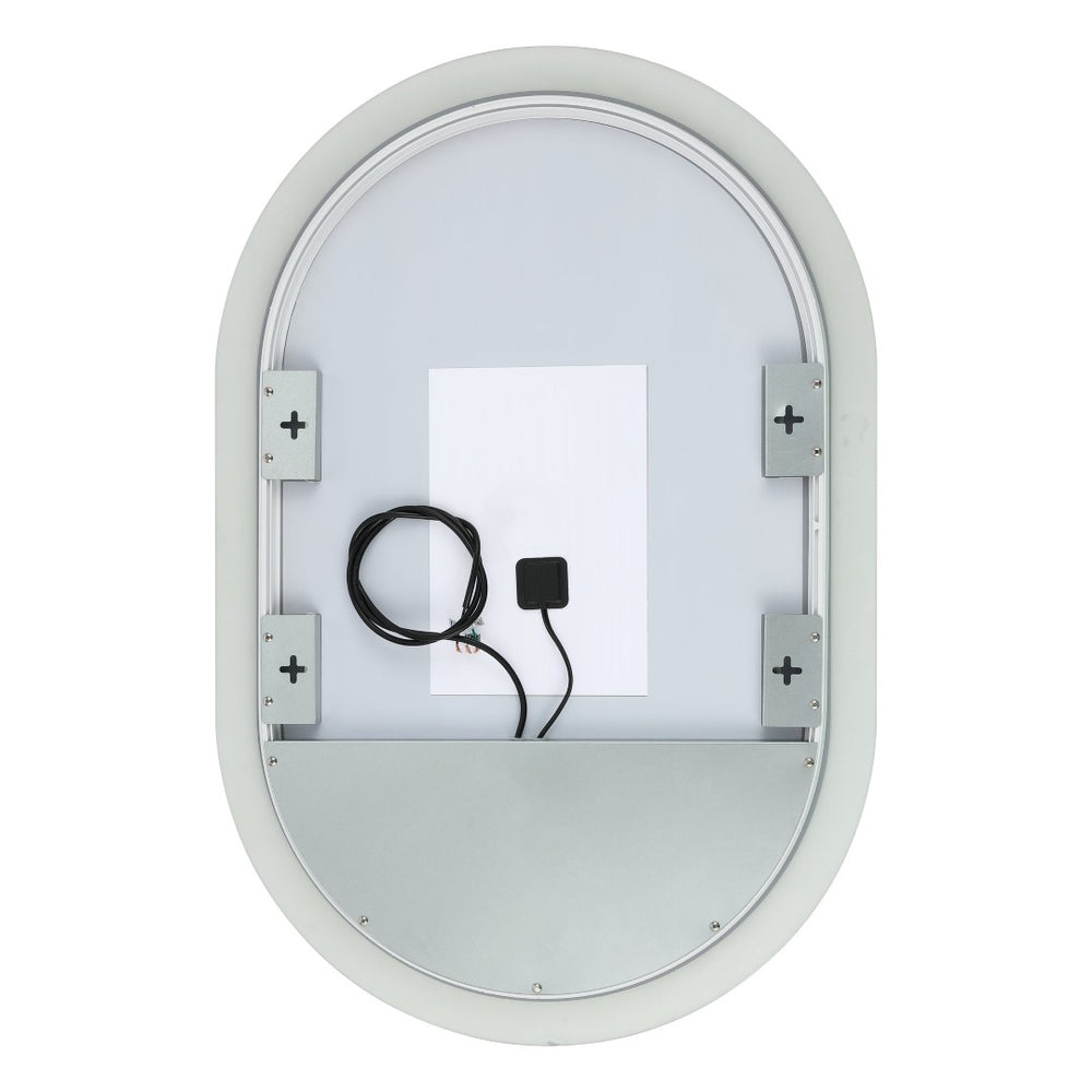 Safavieh WES, 24-Inch Silver/White Aluminum LED Mirror - Sleek Design with Bright Illumination for Any Room LMR1009A