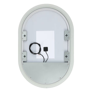 Safavieh WES, 24-Inch Silver/White Aluminum LED Mirror - Sleek Design with Bright Illumination for Any Room LMR1009A