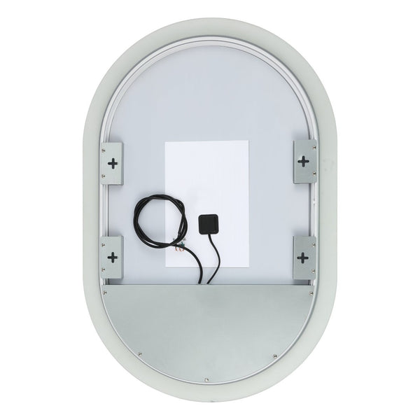 Safavieh WES, 24-Inch Silver/White Aluminum LED Mirror - Sleek Design with Bright Illumination for Any Room LMR1009A