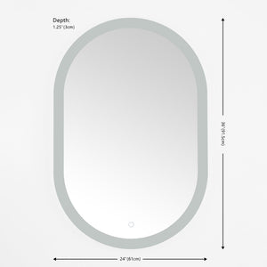 Safavieh WES, 24-Inch Silver/White Aluminum LED Mirror - Sleek Design with Bright Illumination for Any Room LMR1009A