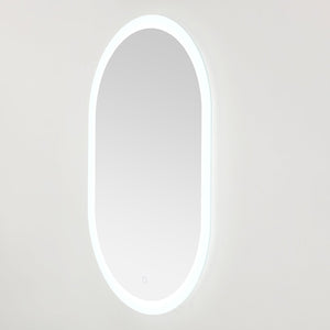 Safavieh WES, 24-Inch Silver/White Aluminum LED Mirror - Sleek Design with Bright Illumination for Any Room LMR1009A