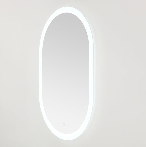 Safavieh WES, 24-Inch Silver/White Aluminum LED Mirror - Sleek Design with Bright Illumination for Any Room LMR1009A