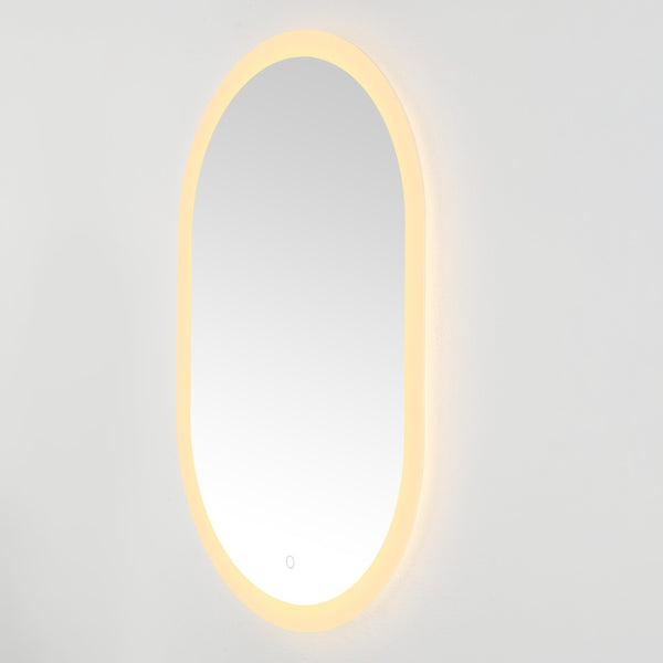 Safavieh WES, 24-Inch Silver/White Aluminum LED Mirror - Sleek Design with Bright Illumination for Any Room LMR1009A