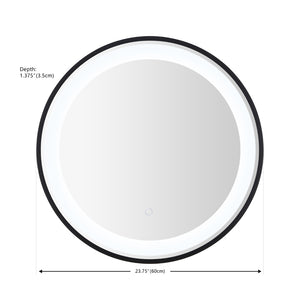 Safavieh BLAKEWELL, 24-Inch Black/Silver Aluminum LED Mirror - Modern Design with Superior Illumination & Style LMR1010A