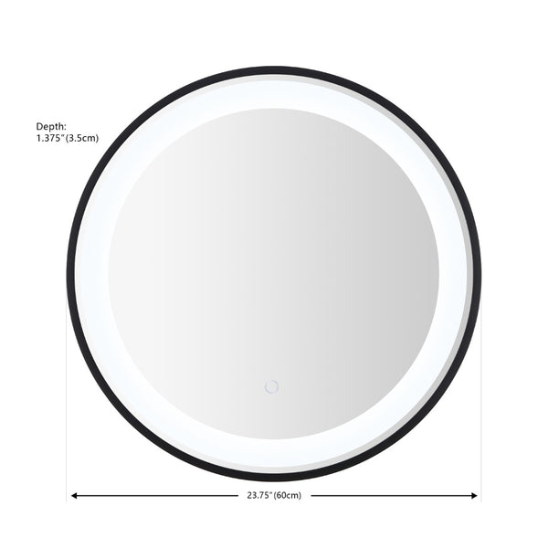 Safavieh BLAKEWELL, 24-Inch Black/Silver Aluminum LED Mirror - Modern Design with Superior Illumination & Style LMR1010A