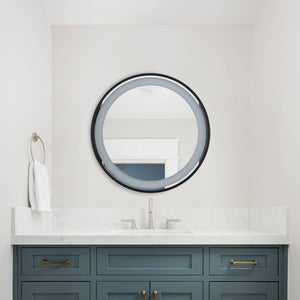Safavieh BLAKEWELL, 24-Inch Black/Silver Aluminum LED Mirror - Modern Design with Superior Illumination & Style LMR1010A