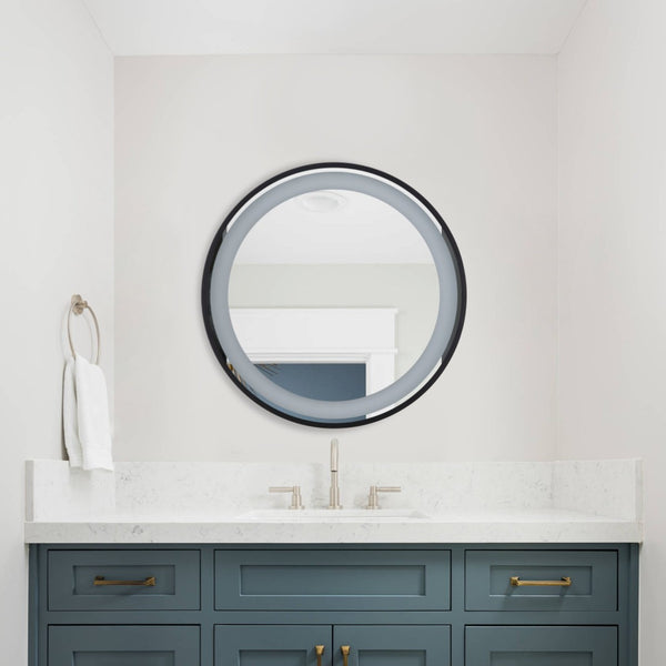 Safavieh BLAKEWELL, 24-Inch Black/Silver Aluminum LED Mirror - Modern Design with Superior Illumination & Style LMR1010A