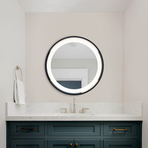 Safavieh BLAKEWELL, 24-Inch Black/Silver Aluminum LED Mirror - Modern Design with Superior Illumination & Style LMR1010A