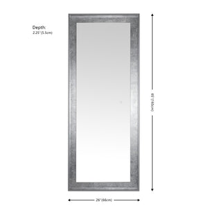 Safavieh MONTAUK, 26 Inch Contemporary LED Mirror - Elegant Design for Bathrooms, Entryways, and More Silver Grey / Silver Leaf LMR1015A