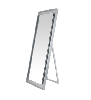 Safavieh MONTAUK, 26 Inch Contemporary LED Mirror - Elegant Design for Bathrooms, Entryways, and More Silver Grey / Silver Leaf LMR1015A