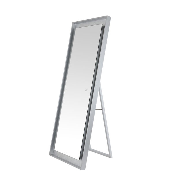 Safavieh MONTAUK, 26 Inch Contemporary LED Mirror - Elegant Design for Bathrooms, Entryways, and More Silver Grey / Silver Leaf LMR1015A