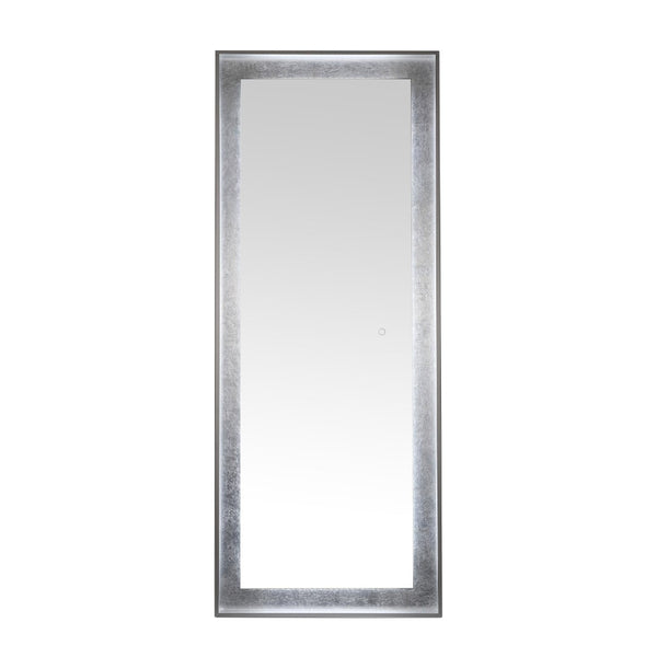Safavieh MONTAUK, 26 Inch Contemporary LED Mirror - Elegant Design for Bathrooms, Entryways, and More Silver Grey / Silver Leaf LMR1015A