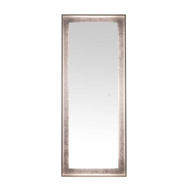 Safavieh MONTAUK, 26 Inch Contemporary LED Mirror - Elegant Design for Bathrooms, Entryways, and More Silver Grey / Silver Leaf LMR1015A
