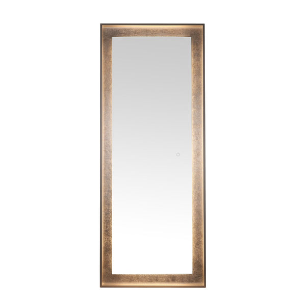 Safavieh MONTAUK, 26 Inch Contemporary LED Mirror - Elegant Design for Bathrooms, Entryways, and More Silver Grey / Silver Leaf LMR1015A