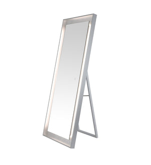 Safavieh MONTAUK, 26 Inch Contemporary LED Mirror - Elegant Design for Bathrooms, Entryways, and More Silver Grey / Silver Leaf LMR1015A