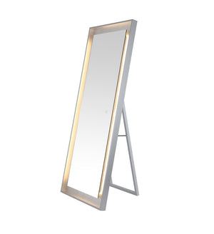 Safavieh MONTAUK, 26 Inch Contemporary LED Mirror - Elegant Design for Bathrooms, Entryways, and More Silver Grey / Silver Leaf LMR1015A