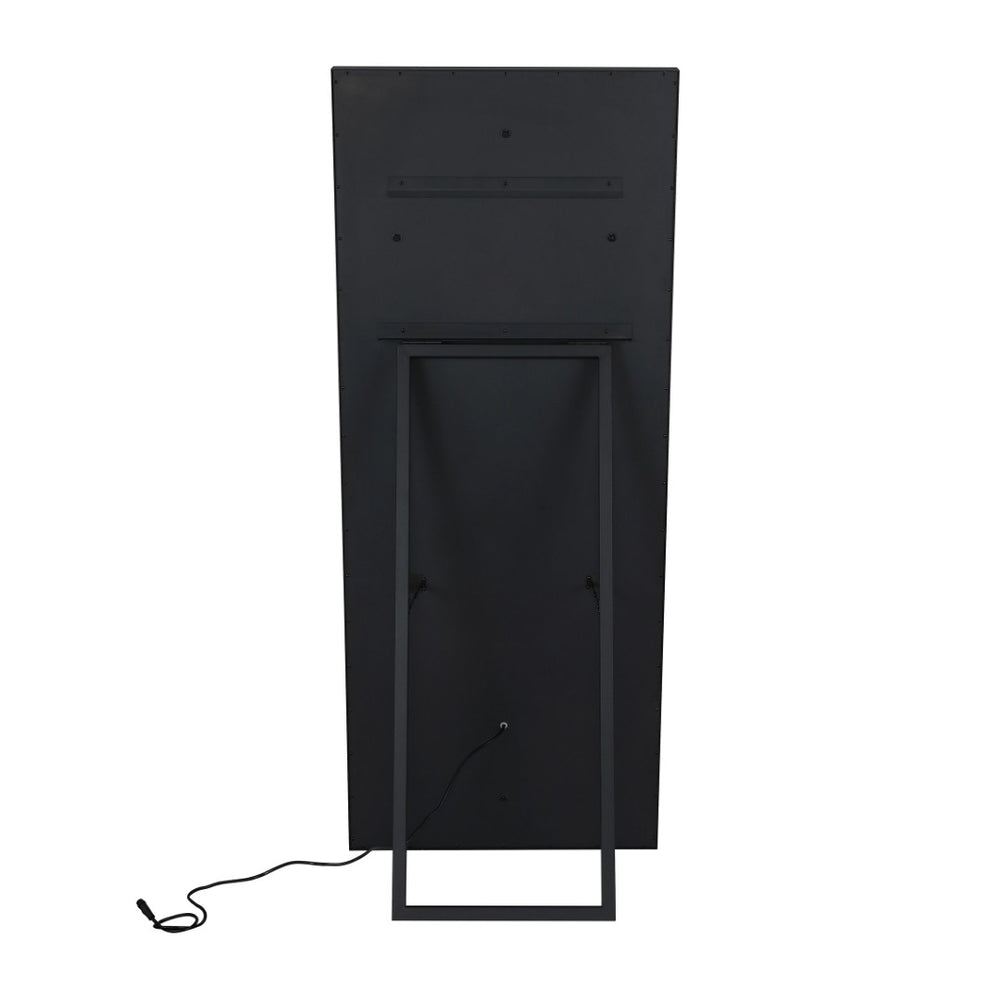 Safavieh MONTAUK, 26 Inch Contemporary LED Mirror - Elegant Design for Bathrooms, Entryways, and More Black / Gold Leaf LMR1015B