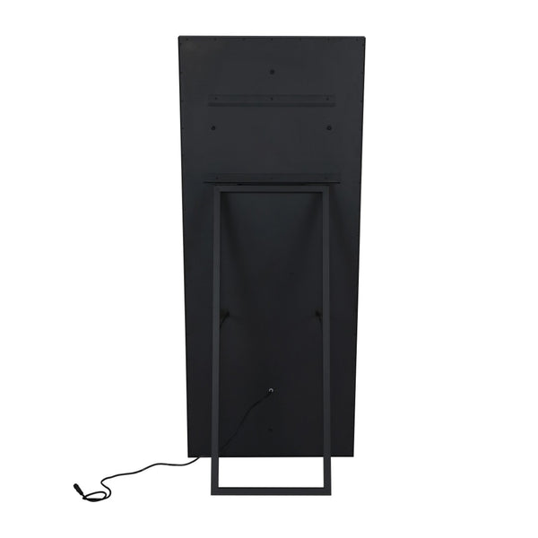 Safavieh MONTAUK, 26 Inch Contemporary LED Mirror - Elegant Design for Bathrooms, Entryways, and More Black / Gold Leaf LMR1015B