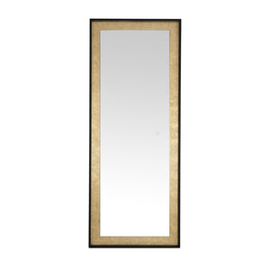Safavieh MONTAUK, 26 Inch Contemporary LED Mirror - Elegant Design for Bathrooms, Entryways, and More Black / Gold Leaf LMR1015B
