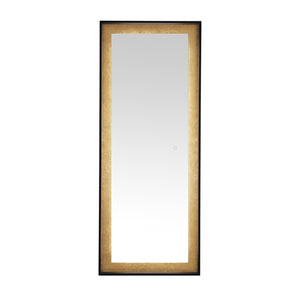Safavieh MONTAUK, 26 Inch Contemporary LED Mirror - Elegant Design for Bathrooms, Entryways, and More Black / Gold Leaf LMR1015B