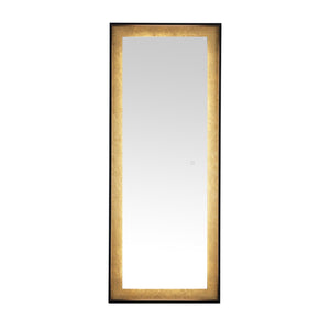 Safavieh MONTAUK, 26 Inch Contemporary LED Mirror - Elegant Design for Bathrooms, Entryways, and More Black / Gold Leaf LMR1015B