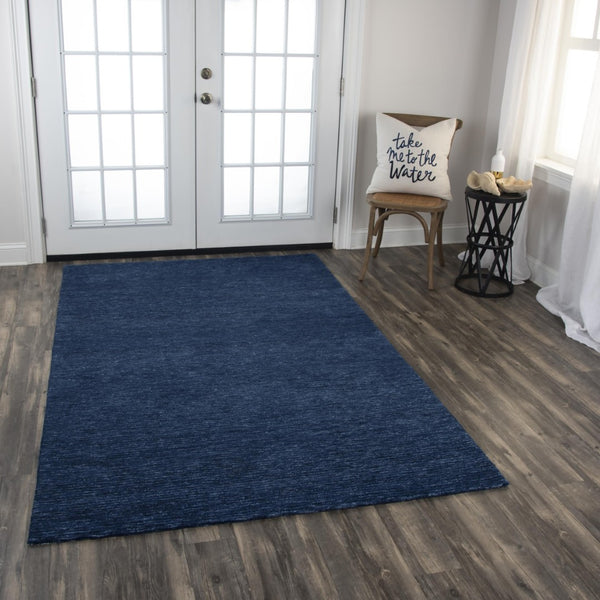Alora Decor Luna Navy Hand-Tufted Recycled Polyester Rug — Water-Resistant, Textured Loop-And-Cut Pile For High-Traffic Spaces 7'6" x 9'6" LNALNA10400097696