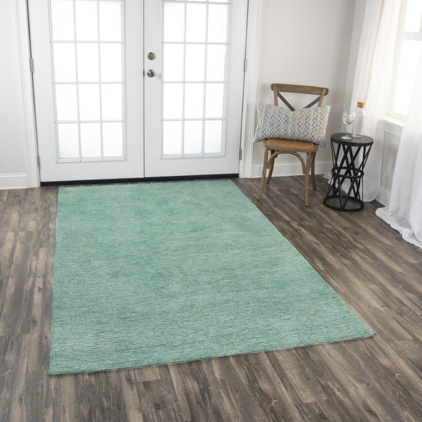 Alora Decor Luna Hand‑Tufted Aqua Teal Rug — Sustainable 100% Recycled Polyester, Water‑Resistant, Soft Textured Comfort For Casual Spaces 5' x 7'6" LNALNA105AA000576