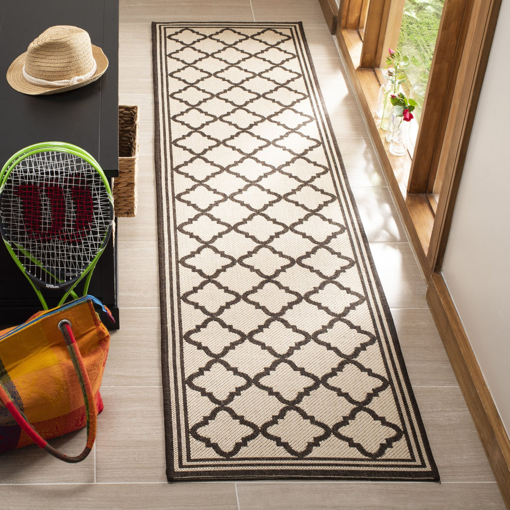 Safavieh Linden 2'2" X 8' Natural/Brown Runner Rug - Elegant Lattice Design, Durable, Soft, Oeko-tex Certified Natural ,Brown 100% Polypropylene Pile Lnd121b-28