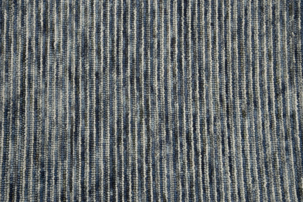 Alora Decor Laine Hand-Tufted Blue And Beige Striped Wool Rug — Coastal Casual Texture For Living Spaces 8'6" x 11'6" LNELNE10100098611
