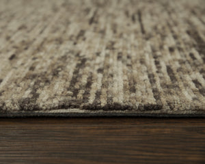Alora Decor Laine Hand-Tufted Wool Rug In Brown Beige Stripes — Plush 100% Space-Dyed Wool, Casual Comfort, India-Crafted 7'6" x 9'6" LNELNE10300127696