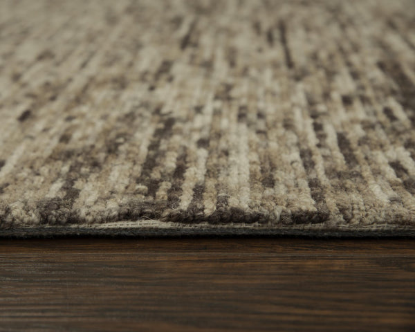 Alora Decor Laine Hand-Tufted Wool Rug In Brown Beige Stripes — Plush 100% Space-Dyed Wool, Casual Comfort, India-Crafted 7'6" x 9'6" LNELNE10300127696