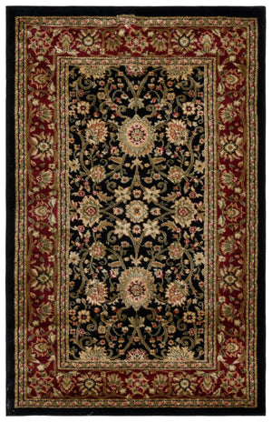 Safavieh Lyndhurst Exquisite Round Rug - Timeless Charm With Traditional Design For Elegant Home Décor Black ,Red Polypropylene Pile Lnh212g-4r