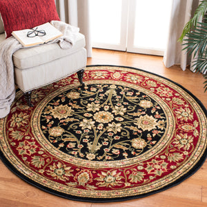 Safavieh Lyndhurst Exquisite Round Rug - Timeless Charm With Traditional Design For Elegant Home Décor Black ,Red Polypropylene Pile Lnh212g-4r
