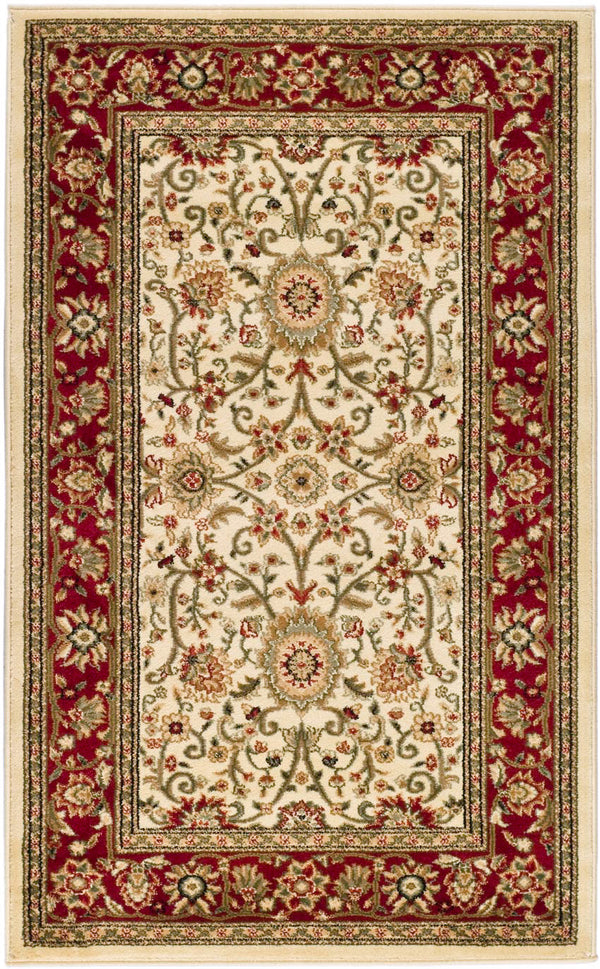 Safavieh Lyndhurst Exquisite Round Rug - Timeless Charm With Traditional Design For Elegant Home Décor Ivory ,Red Polypropylene Pile Lnh212k-6