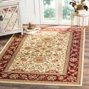 Safavieh Lyndhurst Exquisite Round Rug - Timeless Charm With Traditional Design For Elegant Home Décor Ivory ,Red Polypropylene Pile Lnh212k-6