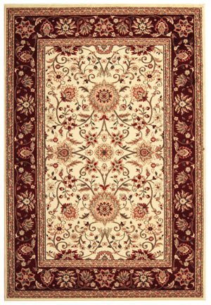 Safavieh Lyndhurst Exquisite Round Rug - Timeless Charm With Traditional Design For Elegant Home Décor Ivory ,Red Polypropylene Pile Lnh212k-6