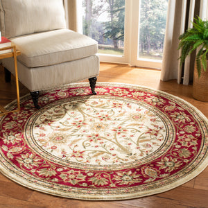 Safavieh Lyndhurst Exquisite Round Rug - Timeless Charm With Traditional Design For Elegant Home Décor Ivory ,Red Polypropylene Pile Lnh212k-6