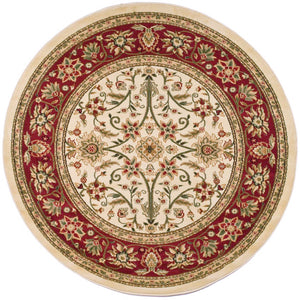 Safavieh Lyndhurst Exquisite Round Rug - Timeless Charm With Traditional Design For Elegant Home Décor Ivory ,Red Polypropylene Pile Lnh212k-6