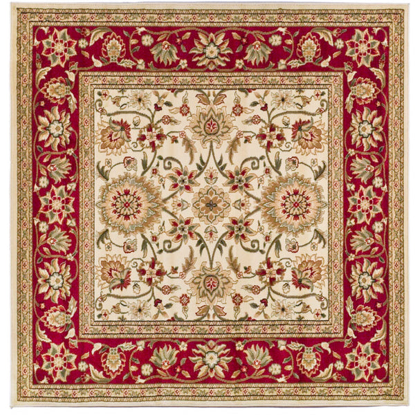 Safavieh Lyndhurst Exquisite Round Rug - Timeless Charm With Traditional Design For Elegant Home Décor Ivory ,Red Polypropylene Pile Lnh212k-6