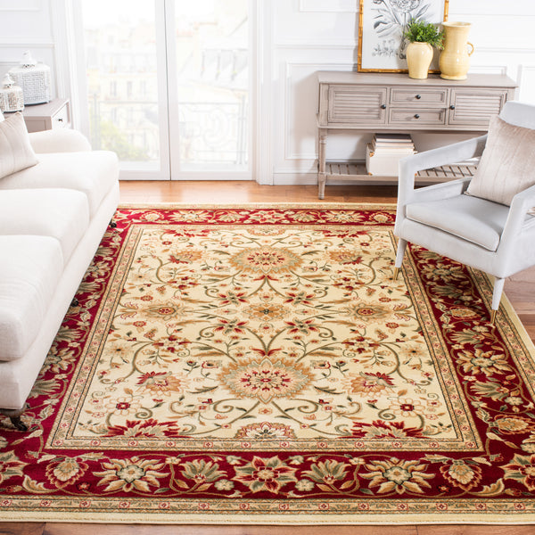 Safavieh Lyndhurst Exquisite Round Rug - Timeless Charm With Traditional Design For Elegant Home Décor Ivory ,Red Polypropylene Pile Lnh212k-6
