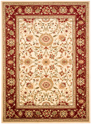 Safavieh Lyndhurst Exquisite Round Rug - Timeless Charm With Traditional Design For Elegant Home Décor Ivory ,Red Polypropylene Pile Lnh212k-6