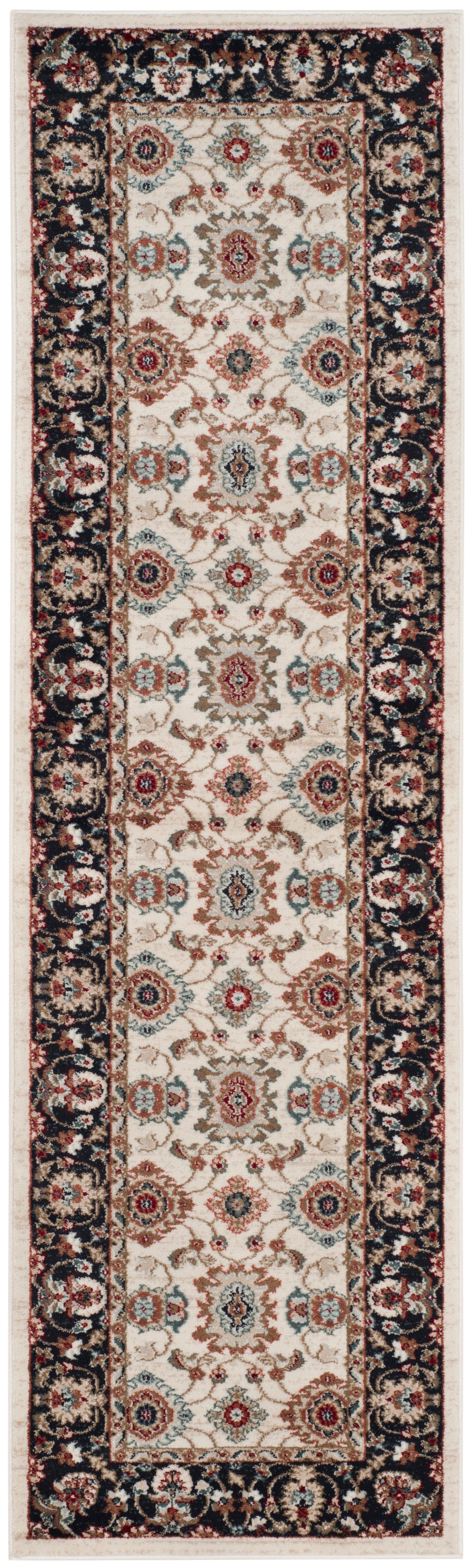 Safavieh Lyndhurst Timeless Traditional Area Rug - Elegant Floral Motifs For Home Décor Enhancement Cream ,Navy Polypropylene Pile Lnh332k-210