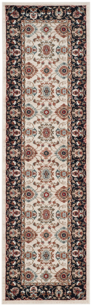 Safavieh Lyndhurst Timeless Traditional Area Rug - Elegant Floral Motifs For Home Décor Enhancement Cream ,Navy Polypropylene Pile Lnh332k-210