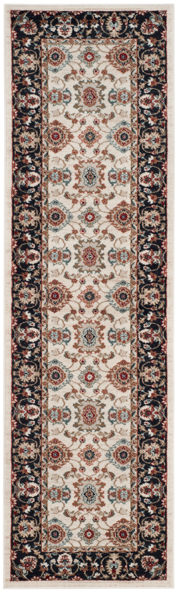 Safavieh Lyndhurst Timeless Traditional Area Rug - Elegant Floral Motifs For Home Décor Enhancement Cream ,Navy Polypropylene Pile Lnh332k-210