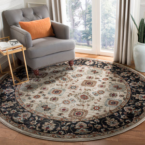 Safavieh Lyndhurst Timeless Traditional Area Rug - Elegant Floral Motifs For Home Décor Enhancement Cream ,Navy Polypropylene Pile Lnh332k-210