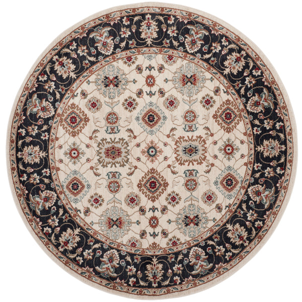 Safavieh Lyndhurst Timeless Traditional Area Rug - Elegant Floral Motifs For Home Décor Enhancement Cream ,Navy Polypropylene Pile Lnh332k-210