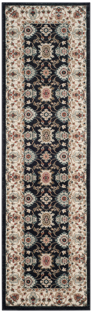 Safavieh Lyndhurst Timeless Traditional Area Rug - Elegant Floral Motifs For Home Décor Enhancement Navy ,Creme Polypropylene Pile Lnh332p-210